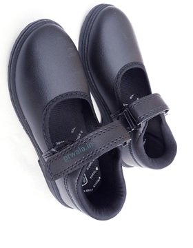 Action Girls School Shoes Black