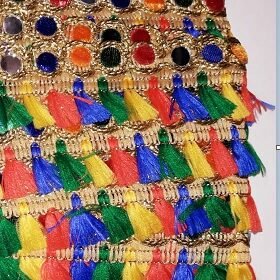 Multicolour latkan lace Border for saree