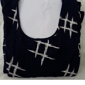 Rayon straight printed navy kurti for women