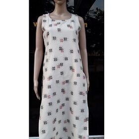 Sleeveless Cotton Kurtis | Off White