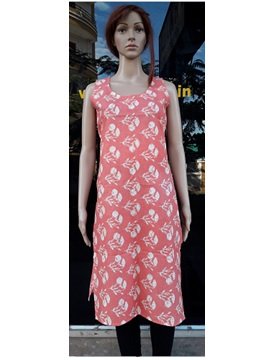 Sleeveless Cotton Kurtis pink