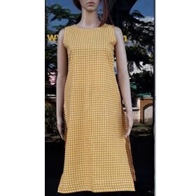 Sleeveless Cotton Kurtis | Yellow