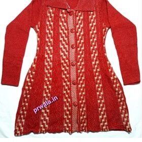 Women’s Red Collared Cardigan