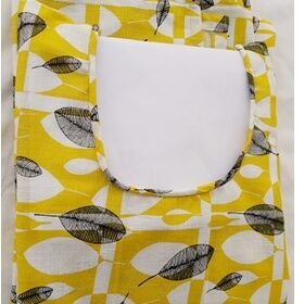 Yellow Cotton Kurti Leaf Print Design