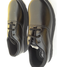 Boys Black School Shoes | With lace