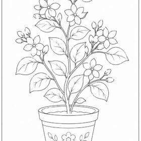 A4 Size Printed Flower Drawing Sheets for Kids (Code – 204)