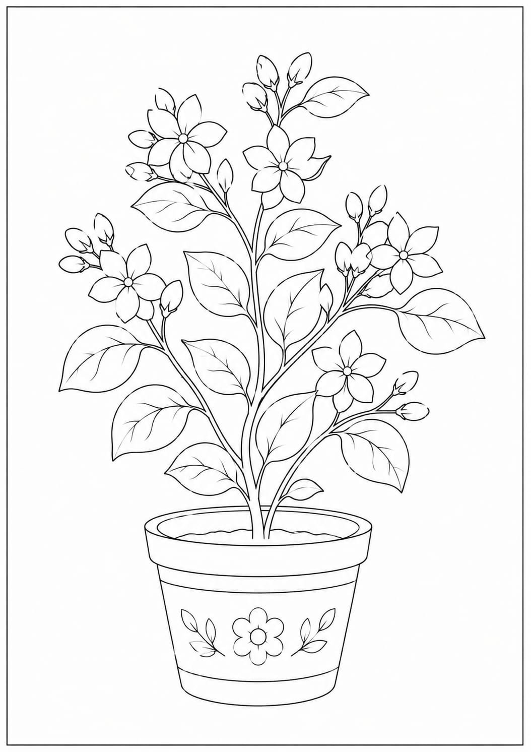 A4 Size Printed flower Drawing Sheets for Kids