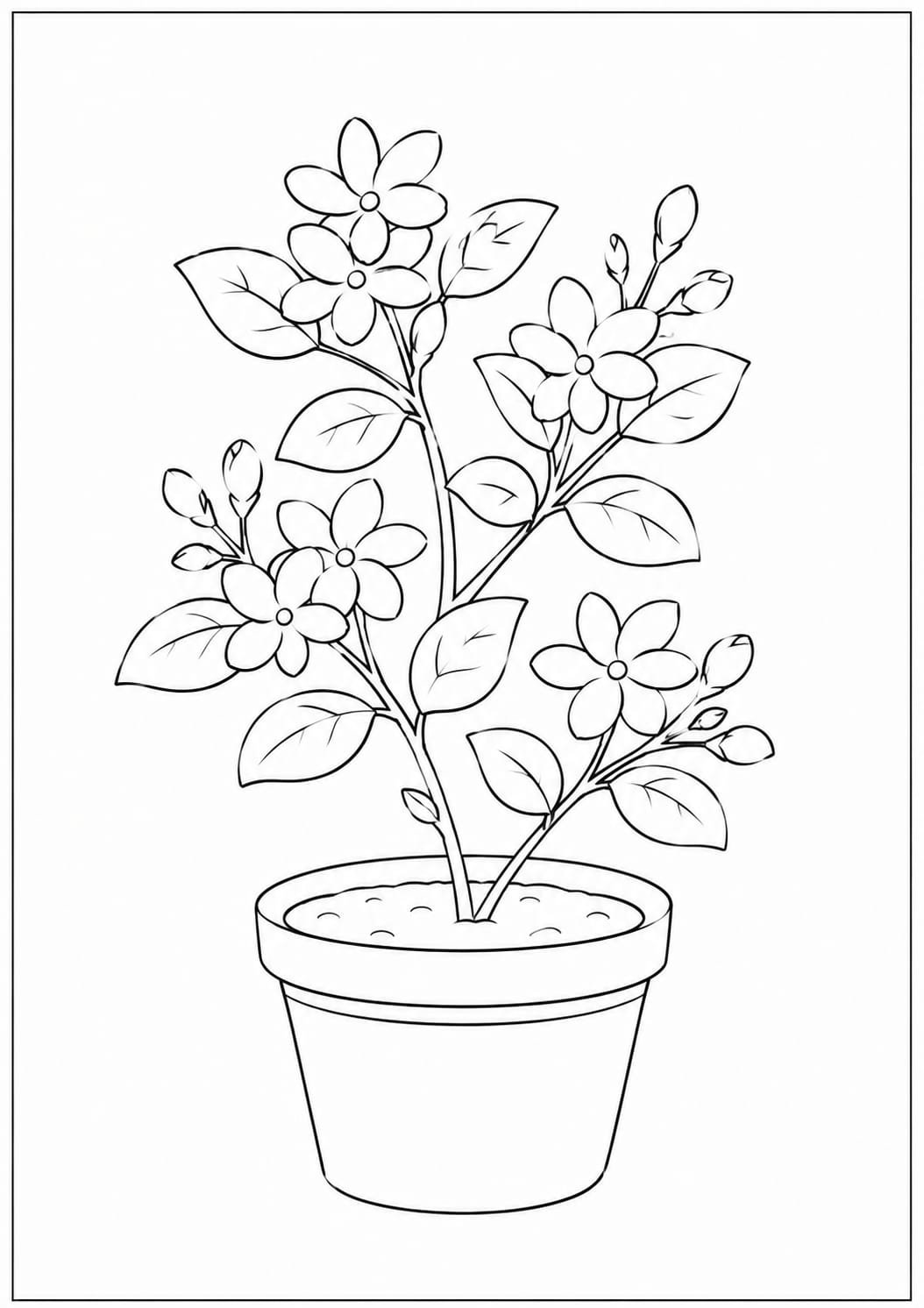 A4 Size Printed Flower Drawing Sheets for Kids