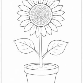 A4 Size Printed Sunflower Drawing Sheets for Kids (Code – 210)