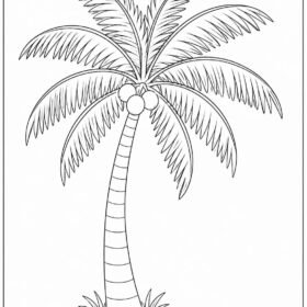 A4 Size Printed Drawing Sheet – Coconut Tree Drawing (Code – 211)
