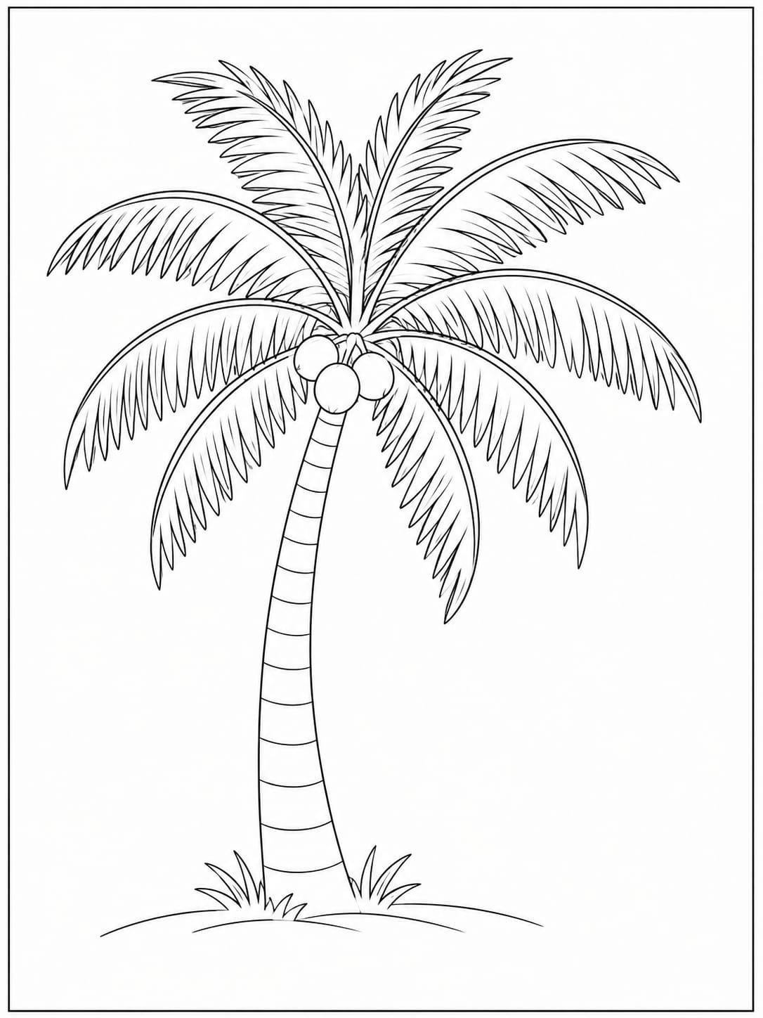 A4 size printed drawing sheet coconut tree drawing
