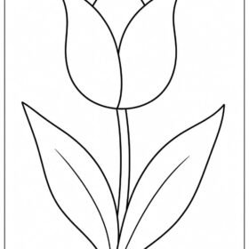 Tulip Flower Drawing | A4 Printed Artwork (Code- 212)