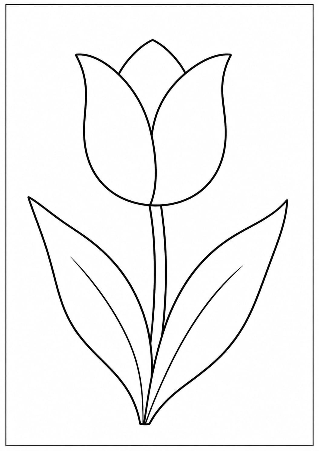 Tulip Flower Drawing A4 Printed Artwork