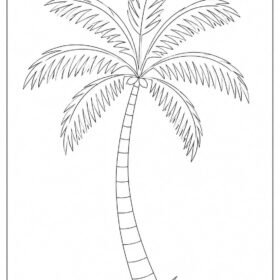 Palm Tree Drawing A4 Printed (Code-214)