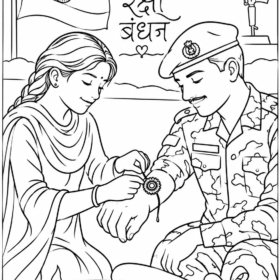 Raksha Bandhan Drawing | A4 Printed (Code-317)