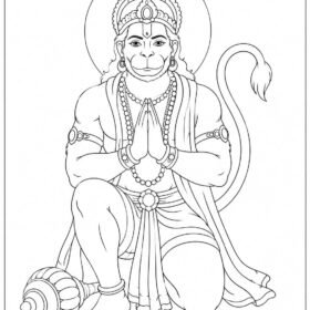 Hanuman Ji Drawing for Kids | A4 Printed Drawing (Code-318)