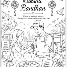 Raksha Bandhan Drawing Sheets | A4 Size Printed (Code-321)