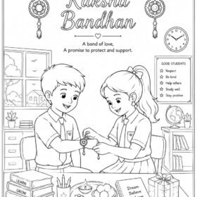 Raksha Bandhan Drawing Sheets for Kids | A4 Size Printed (Code-322)