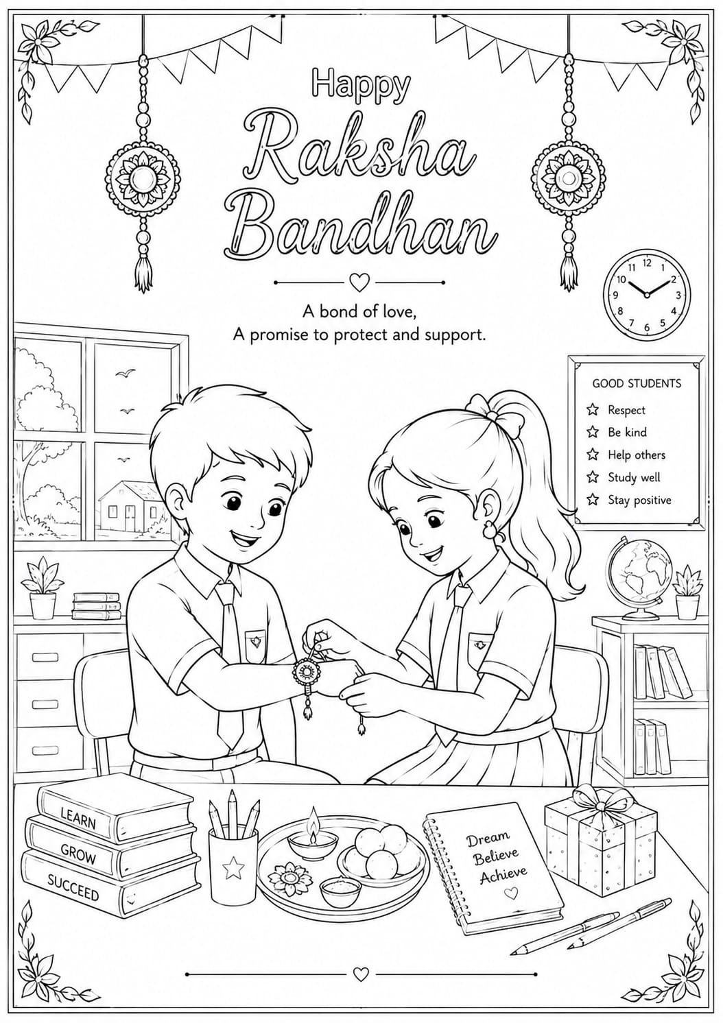 Raksha Bandhan Drawing for kids
