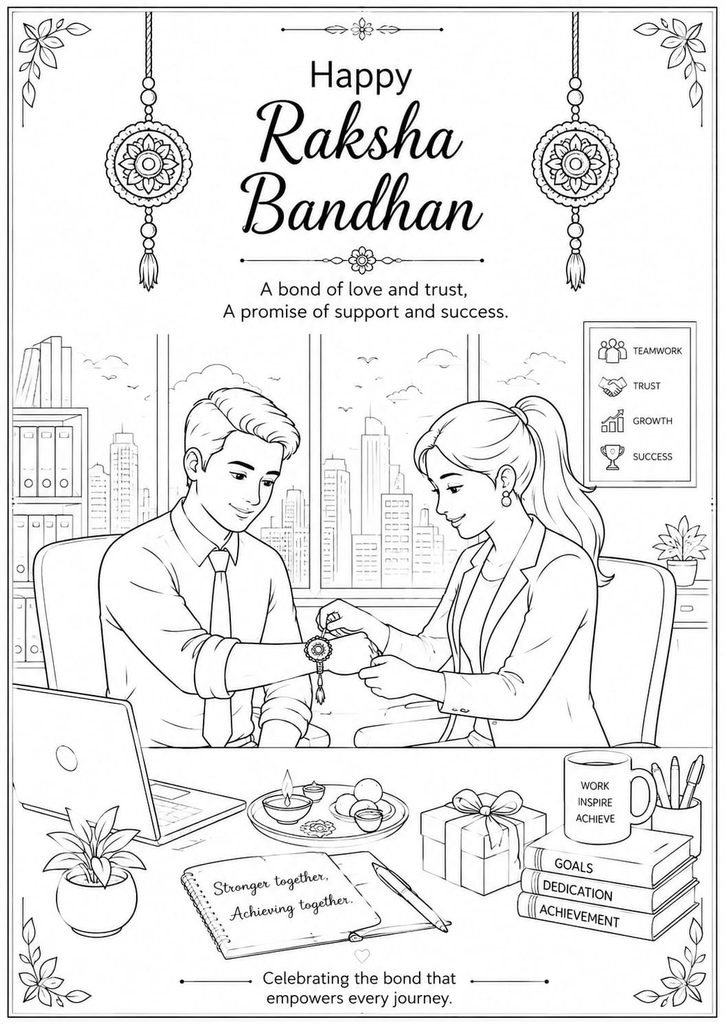 Raksha Bandhan Coloring Pages for Kids 