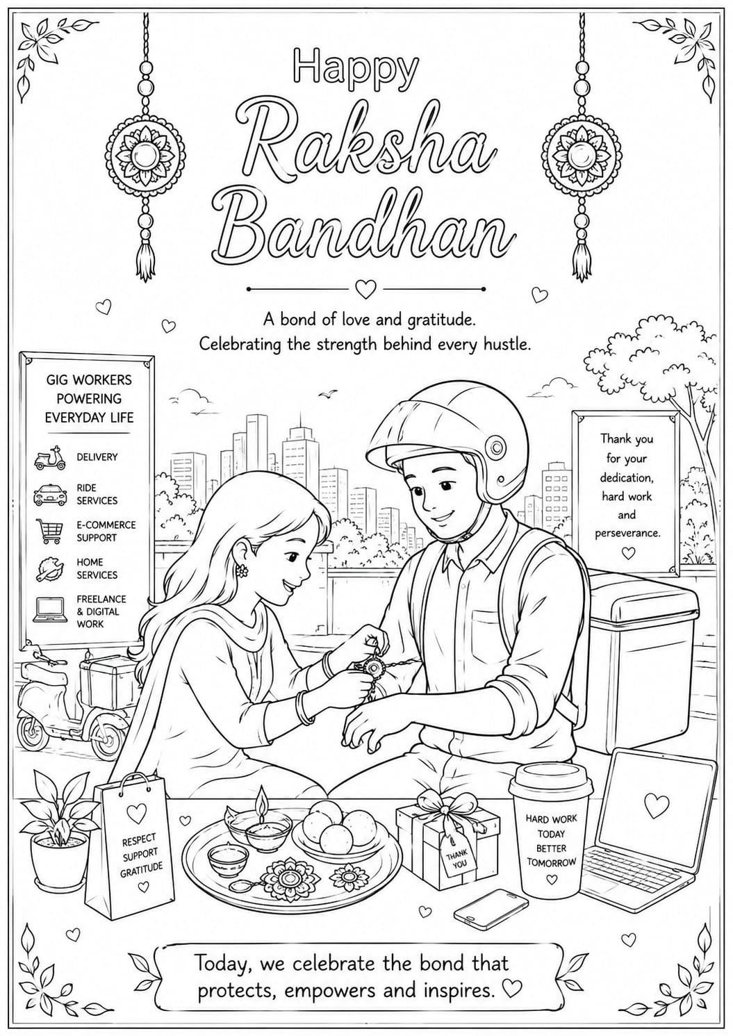 Raksha Bandhan Drawing for kids