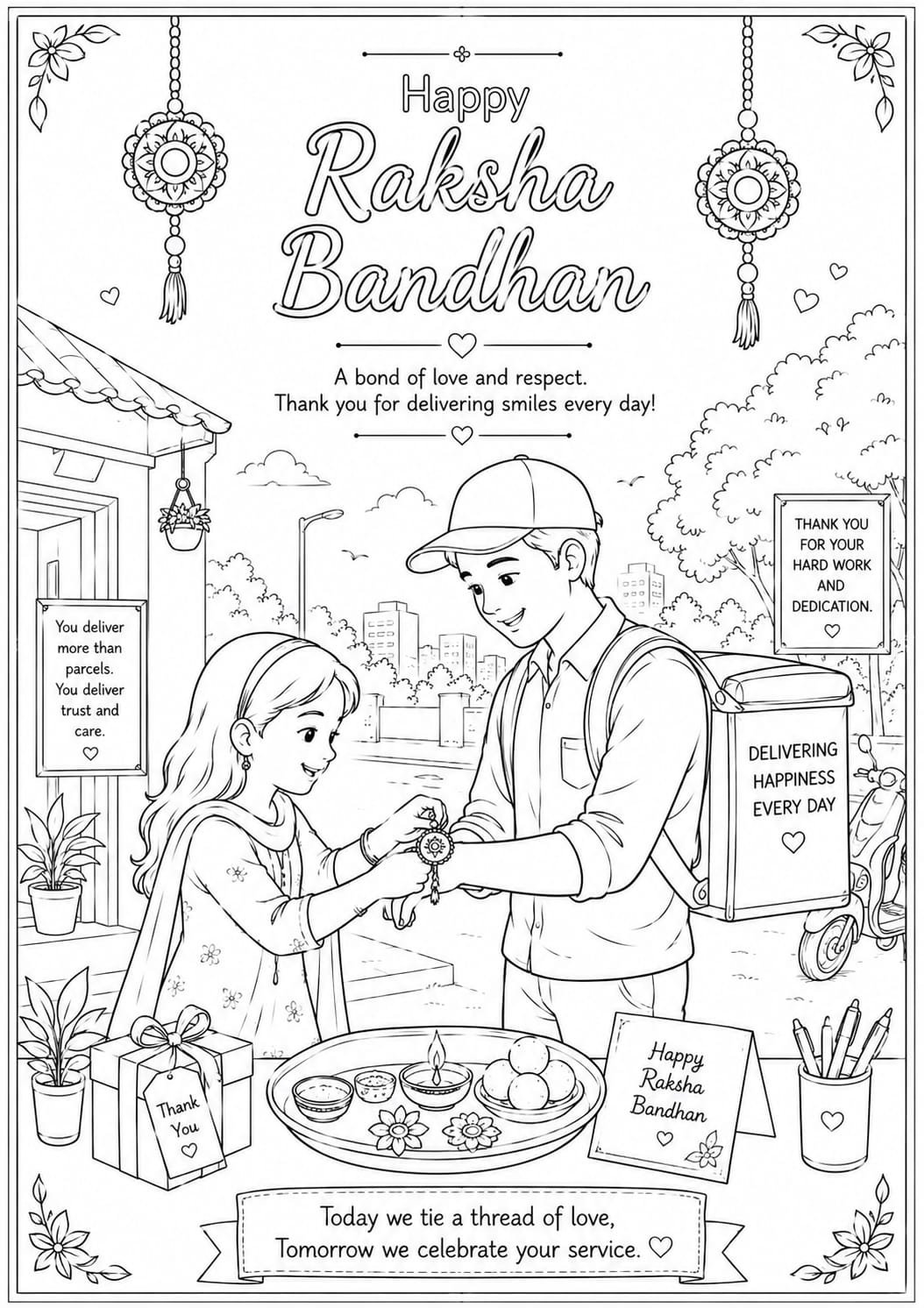 A4 Raksha Bandhan drawing sheets