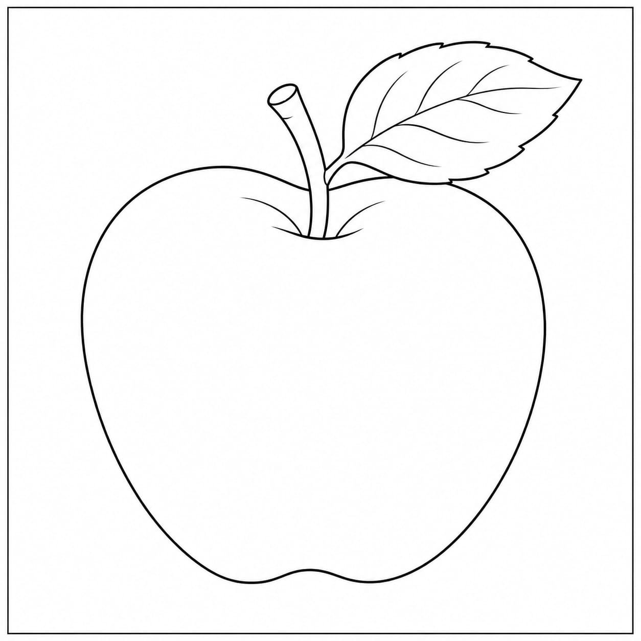 A4 Size Printed Apple Drawing Sheets for Kids
