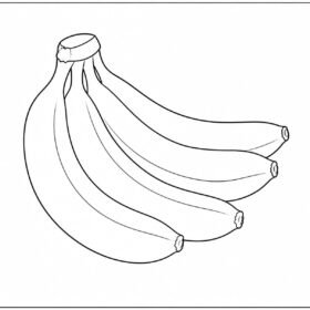 A4 Size Printed Banana Drawing Sheets for Kids Code – 603)