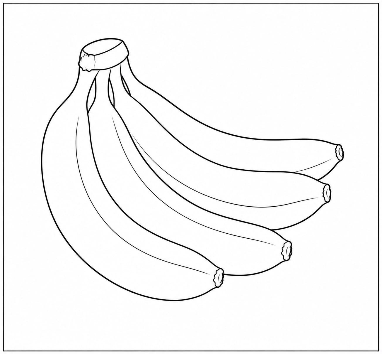 A4 Size Printed Banana Drawing Sheets for Kids