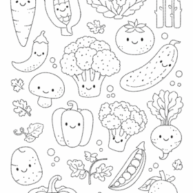 A4 Size Printed Drawing Sheet – Vegetables Drawing (Code – 608)