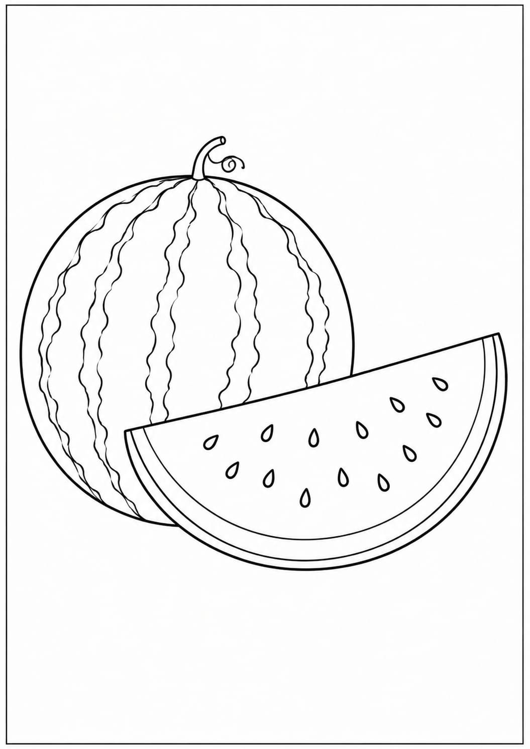 A4 size printed drawing sheet watermelon drawing