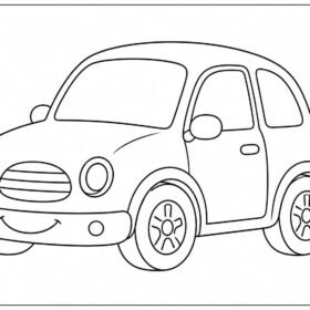 A4 Size Printed Car Drawing Sheets for Kids (Code – 802)