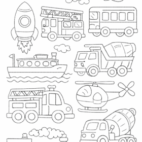 A4 Size Printed Drawing Sheet – Vehicles Drawing  (Code – 804)