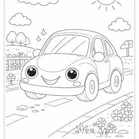 A4 Size Printed Car Drawing Sheets for Kids (Code – 805)