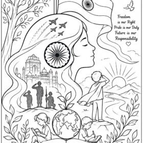 A4 Size Printed Independence Day Drawing (Code – 905)