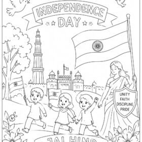 A4 Size Printed Independence Day Drawing (Code – 906)