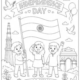 A4 Size Printed Independence Day Drawing (Code – 907)