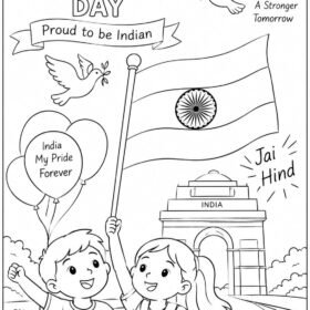 A4 Size Printed Independence Day Drawing (Code – 908)