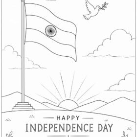 A4 Size Printed Independence Day Drawing (Code – 909)