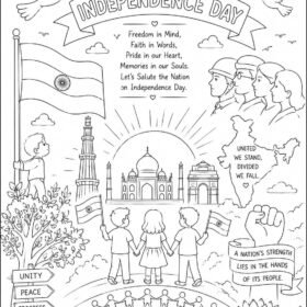 A4 Size Printed Independence Day Drawing (Code – 910)