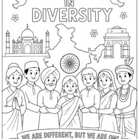 A4 Size Printed Drawing Sheet – Unity in Diversity Drawing (Code – 913)