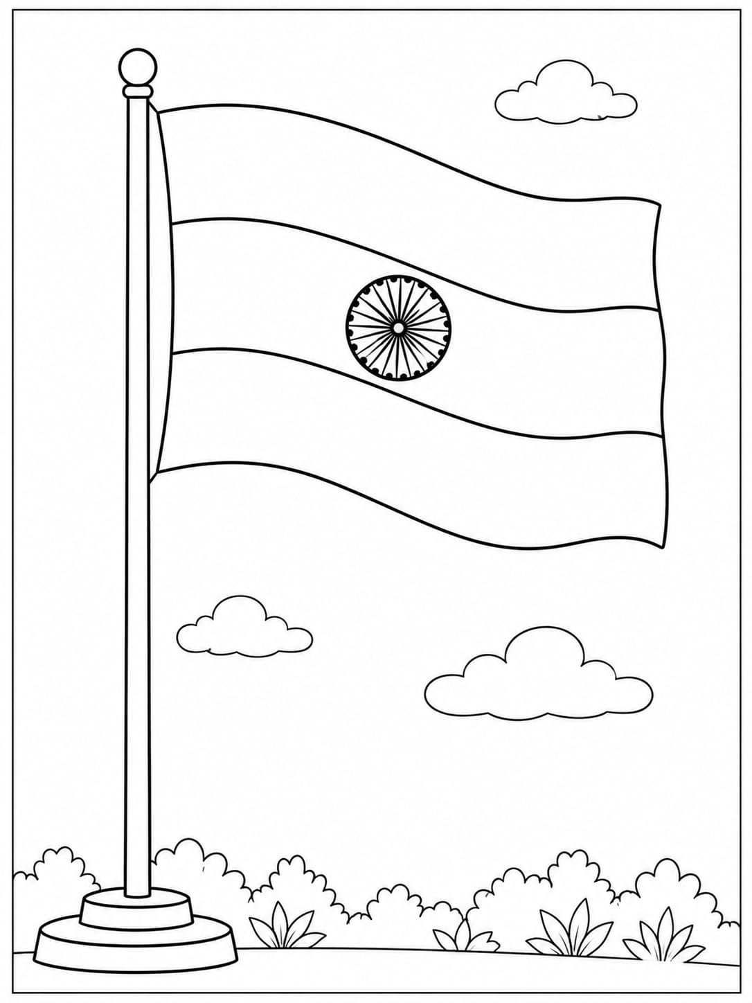 A4 size printed drawing sheet independence day drawing