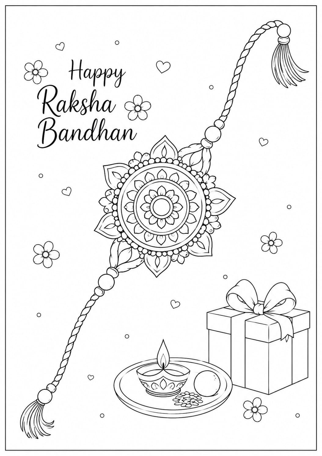 A4 size printed drawing sheet rakhi drawing