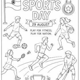 Sports Day Drawing – A4 Size Printed (Code-921)