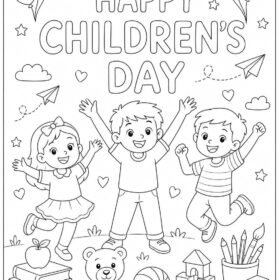 Children’s Day Drawing – A4 Size Printed (Code-923)