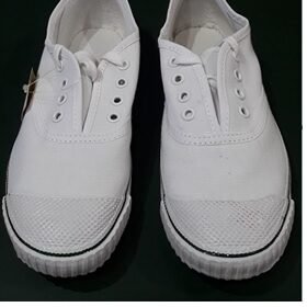 Action White Canvas School Shoes for Boys & Girls
