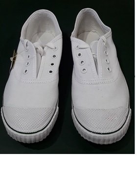 Action White Canvas School Shoes for Boys & Girls