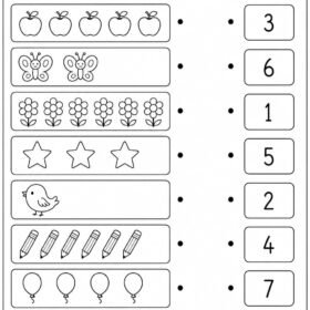 Count and Match Worksheet for Kindergarten | A4 printed