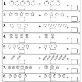 Simple Addition Worksheet for Kindergarten | A4 printed