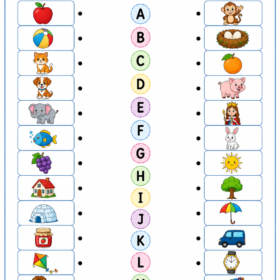 Phonics Beginning Sounds Worksheet – Match Pictures with Letters | Kindergarten | A4 Size Printed